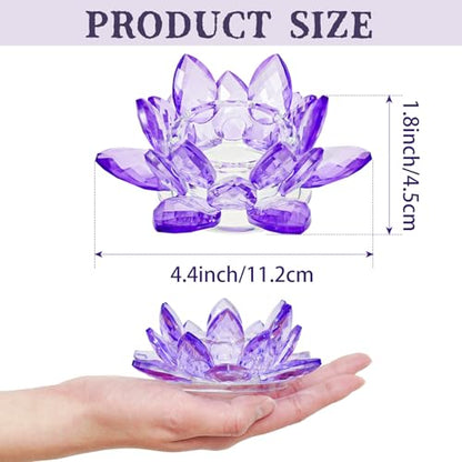 Crystal Flower Jewelry Tray, Luxury Transparent Decorative Trinket Dish for Rings, Earrings, Necklaces, Keys for Vanity Dresser Nightstand, Elegant Gift for Women Mother's Day (1, 4.4"(w) - Purple) - size: 4.4"(w) - Purple