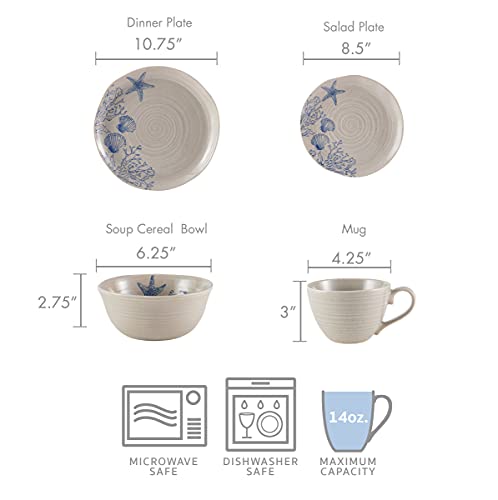 Pfaltzgraff Southport 16 Piece Dinnerware Set, Service For 4, Cream