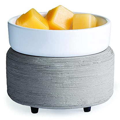 Candle Warmers ETC 2-in-1 Candle and Fragrance Warmer for Warming Scented Candles or Wax Melts and Tarts with to Freshen Room, Gray Texture - style: Gray Texture