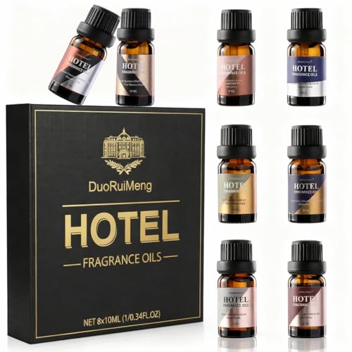 Hotel Diffuser Oil Gift Set - Inspired by 5-Star Hotel Scents - My Way,Ritz - C,White Tea,Baccarat,Four Seasons,Hilton,Beachfront Villa,Paris Coast, Fragrance Oil Set