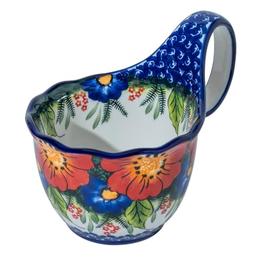 ALMA 16oz Large Soup Bowl Microwave Safe, Floral Soup Bowl with Handle | Handpainted,Microwave oven,Dishwasher Safe,Bowl for Soup,Stew,Ice cream,Ideal Gift for Women Soup Lovers - color: Jungle Floral