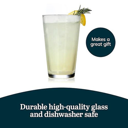 Libbey Bar Essentials Hi Ball Drinking Glasses, Clear Restaurant Quality Tall Drinking Glasses Set of 6, Modern Cocktail Glasses Set for Everyday Use - color: Tumbler Hi Ball 6