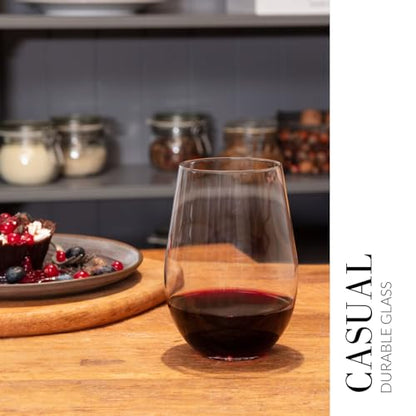 Krosno Wine Glasses Set of 6, 19.6 oz, Harmony Collection | White or Red Wine Set, Lead-Free Crystal Glassware, Drinking Glasses, Aperol Spritz Glases, Wedding Gift, Dishwasher Safe - style: Wine 19.6 oz (Set of 6)