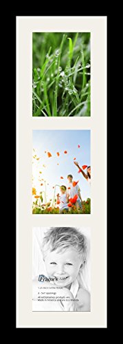 ArtToFrames Collage Photo Frame Single Mat with 3-5x7 Openings and Satin Black Frame. - color: 3 - 5x7 - (2361)