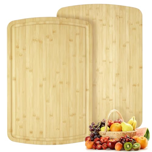30'' X 20'' Extra Large Bamboo Cutting Board for Kitchen, Thick Butcher Block with Deep Juice Groove, Wooden Chopping Board Reversible Carving Board for Meat, Vegetables, Charcuterie and Serving