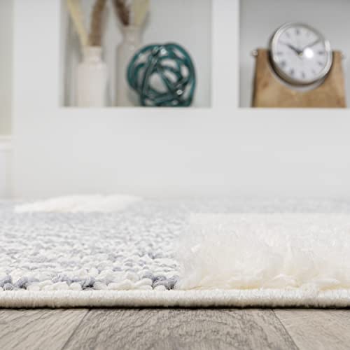 JONATHAN Y Geometric High-Low Cream/Gray Runner Rug 2X8 ft, Kerstin for Living Room, Bedroom, Kitchen, Office, Easy-Cleaning, High Traffic, Pet-Friendly, Non-Shedding SNT100A-28 - size: 2'2" x 8' (Runner)