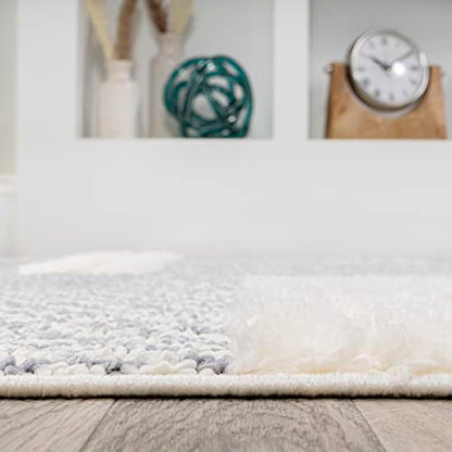 JONATHAN Y Geometric High-Low Cream/Gray Runner Rug 2X8 ft, Kerstin for Living Room, Bedroom, Kitchen, Office, Easy-Cleaning, High Traffic, Pet-Friendly, Non-Shedding SNT100A-28 - size: 2'2" x 8' (Runner)