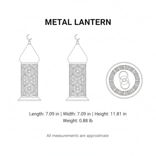 Hang or Display Decorative Metal Lantern with Gold-Plated Finish for Ambient Candle Lighting