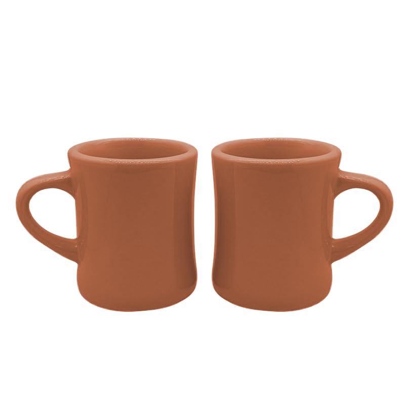 Funny Guy Mugs Classic Retro Diner Coffee Mug - Heavy Duty 10 Oz Stoneware Cup with Easy Grip Handle - Ideal for Hot and Cold Beverages (Brown, 10 Ounce) - color: Brown