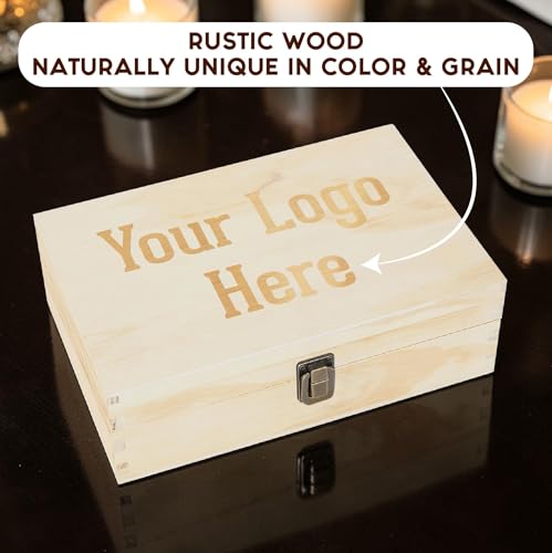 Personalized Wooden Keepsake Box with Your Logo – Custom Engraved Memory Box for Photos, Jewelry, Letters, Corporate Gifts, Weddings, Anniversaries, Birthdays & Graduations - style: 15. Upload Your Logo