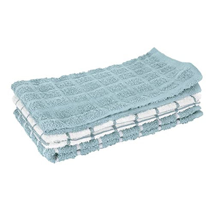 Ritz Premium 100% Cotton Terry Check Kitchen Dish Towels - Highly Absorbent, Super Soft, Long-Lasting, 25"x15", 3-Pack, Dew - color: Dew, size: 3-Pack - Kitchen Towel