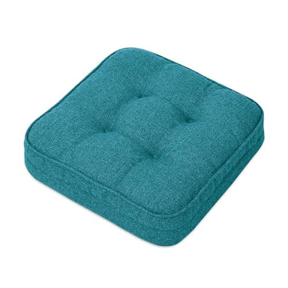 GOFORIT Memory Foam Cushion，Square Seat Cushions for Dining Chairs,Non-Slip Chair Pads with Removable Cover, 16'' x 16'', Blue - color: Blue