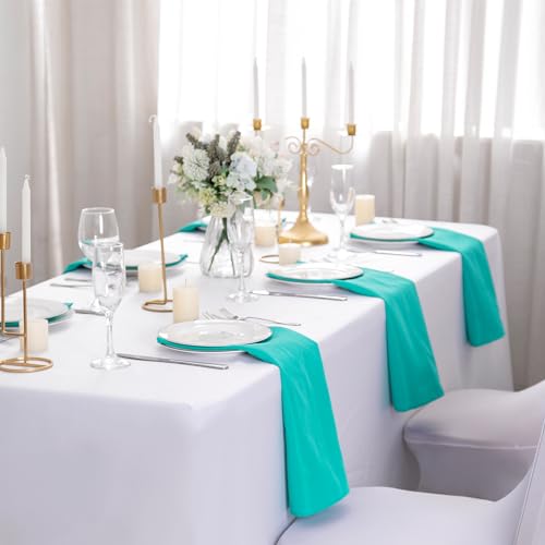 Bailarina Cloth Napkins Set of 80,17x17 inches Dinner Napkins Cloth Washable,Polyester Square Table Cloth Napkin Bulk with Hemmed Edges Ideal for Banquets, Parties and Weddings-Turquoise - color: Turquoise