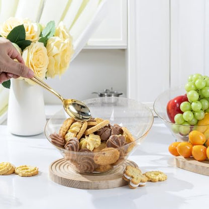 bUCLA 12 Pack Gold Glitter Plastic Serving Bowls - 20 OZ Disposable Snack, Fruit, Chip, Candy Angled Serving Bowls for Party & Thanksgiving - color: Gold Glitter, size: 20oz