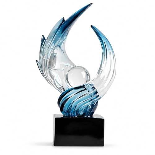 AWNR Modern Sculptures Living Room Shelf Decor Home Décor Accents | Blue Abstract Art Accessories Decoration for Coffee Table Entryway Console Office Desk Nightstand Shelves Housewarming Gift - color: Blue-c