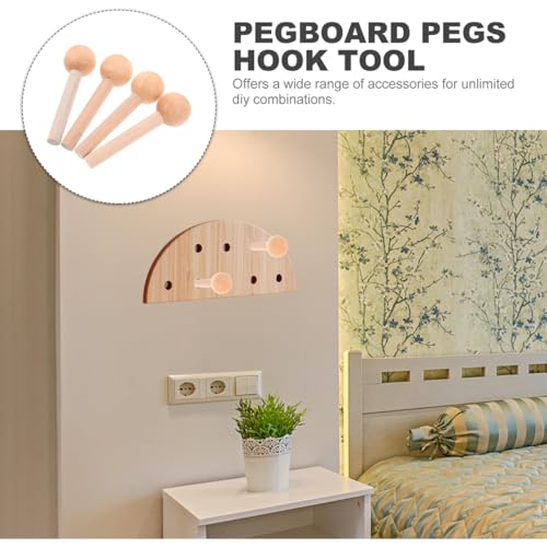 Angoily 10pcs Matchstick Hole Board Wooden Pegs Wood Hooks for Pegboard Panel Hanger for Pegboard Pegs en Hooks Stick 3.14X0.86 Inch