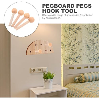 Angoily 10pcs Matchstick Hole Board Wooden Pegs Wood Hooks for Pegboard Panel Hanger for Pegboard Pegs en Hooks Stick 3.14X0.86 Inch