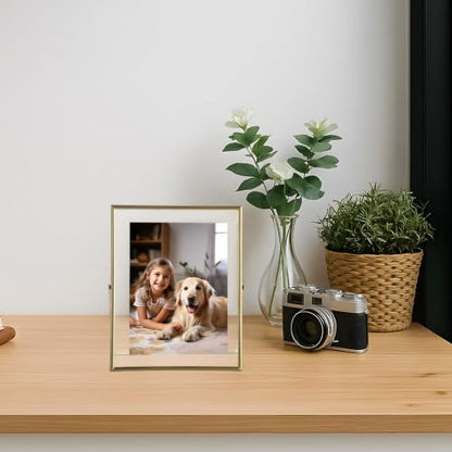 3 Pack Gold Floating Frame 8x10 Floating Picture Frame Holds 8x10in 6x8in 5x7in Photo, Gold Metal Frames for Anniversary, Birthday or Wedding, Home or Office Décor - size: 8x10
