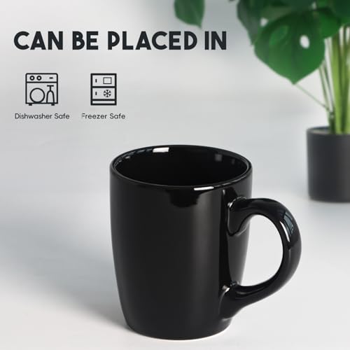 harebe 20 OZ Large Coffee Mug, Ceramic Tea Cup for Office and Home, Big Capacity with Handle, Cups for Men Women Mug Lovers, Microwave & Dishwasher Safe, Black - color: glossy black