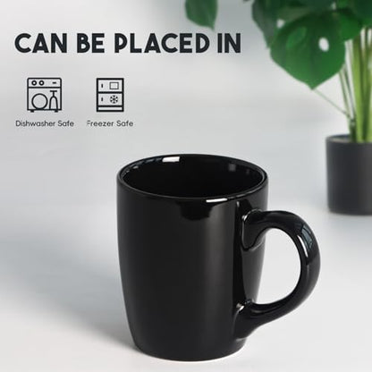 harebe 20 OZ Large Coffee Mug, Ceramic Tea Cup for Office and Home, Big Capacity with Handle, Cups for Men Women Mug Lovers, Microwave & Dishwasher Safe, Black - color: glossy black