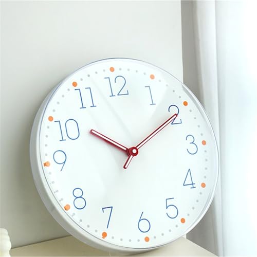 Wall Clocks Minimalist Wall Clock Living Room Home Use Silent Operation Battery Powered(White) - color: White
