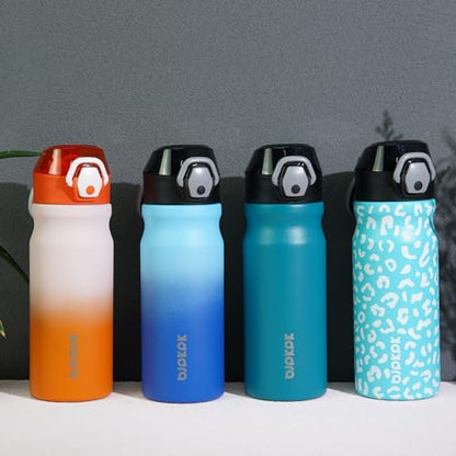 BJPKPK 18 oz Water Bottle with Straw & Handle, Insulated Stainless Flask | Leak Proof Locking Lid, Thermal, Double Wall Vacuum, Keeps Hot/Cold, BPA Free, Dishwasher Safe, Travel & Sports, Purple - color: Purple, size: 18 Ounces
