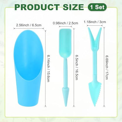 M METERXITY 2-Set Succulent Tools, Plastic 2-in-1 Mini Garden Shovel Hand Succulent Transplanting Tools Garden Shovel Transplant Trowel for Planting/Digging/Aerating/Sowing [Blue] - color: Blue