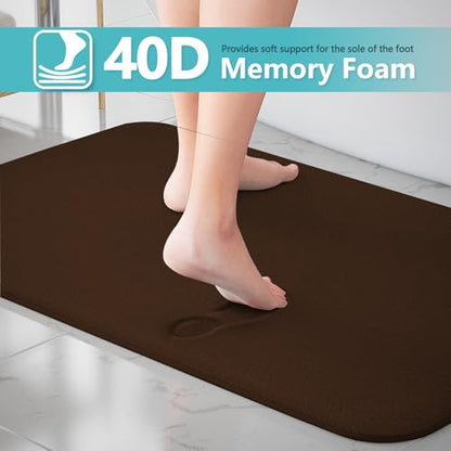 RUN HELIX Bathroom Rugs Sets 3 Piece, Soft Absorbent Memory Foam Bath Mats Set, Dry Fast Bath Mat, Machine Washable Bath Rug Set for Bathroom （Chocolate） - color: Brown