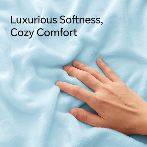BEDELITE Flannel Pillow Cases Queen Size Set of 2, Blue, 20x30 Inches | Super Cozy Fuzzy Velvet Pillow Shams with Zipper Closure, Soft Fleece Pillowcases for Bedroom, Sofa, Couch, All-Season Use - color: Blue, size: 30" x 20" (Pack of 2)