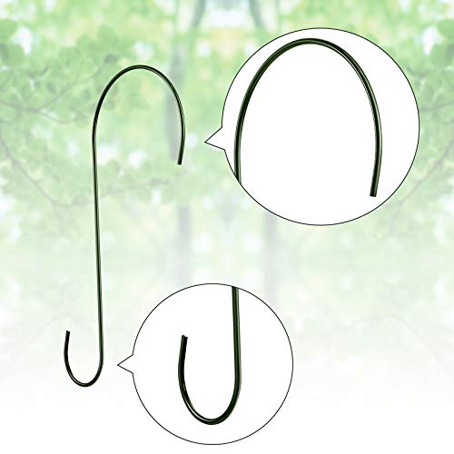 Hotop 6 Pieces 18 Inch Heavy Duty Big S Hooks Bird Feeder Rustproof Garden Stainless Steel Hook for Tree Branch, Kitchen, Bird House, Plants, Baskets, Lanterns and Bicycles(Dark Green) - color: Dark Green, size: 18 Inch