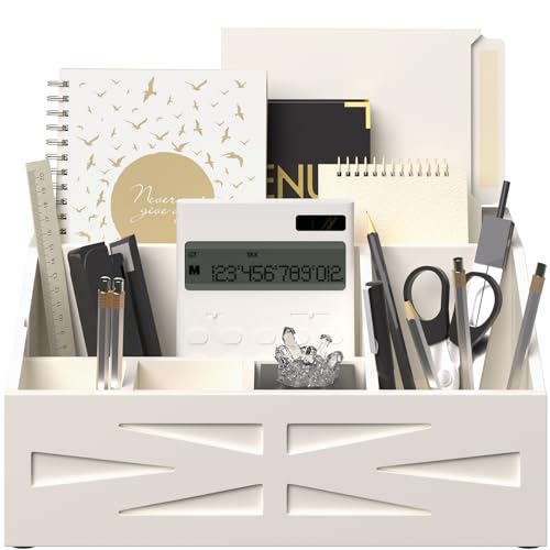 Large Mail Organizer Countertop,Farmhouse Desk and Kitchen Countertop Storage, Letter Sorter, Desk Mail Organizer and Bill Organizer, Desktop File and Paper Holder - color: White
