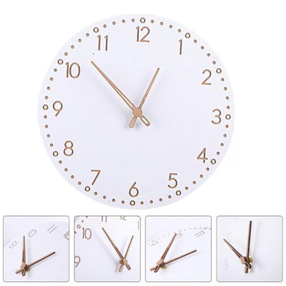 ULTECHNOVO Modern Minimalist Wooden Hanging Wall Clock with Roman Numerals, Silent Mute Decorative Home Clock for Living Room, White Finish Artistic Wall Decor