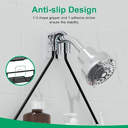 TreeLen Shower Organizer Hanging Shower Caddy over Shower Head Black Bathroom Hanger for Shampoo Razor Soap - color: Black