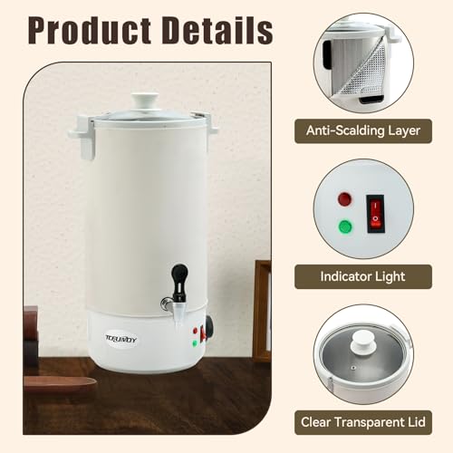 TCFUNDY Candle Making Wax Melter 10L Electric Non-Stick Wax Melting Pot DIY | Candle Making Kit for Adults, Beeswax Soy and Coconut Wax - color: White