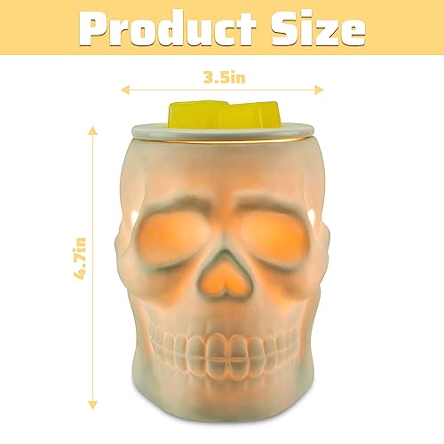 Halloween Wax Melt Warmer, Ceramic Skull Scentsy Wax Warmer for Scented Wax Melts, Electric Wax Melter Warmer for Candle & Fragrance Cubes
