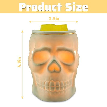Halloween Wax Melt Warmer, Ceramic Skull Scentsy Wax Warmer for Scented Wax Melts, Electric Wax Melter Warmer for Candle & Fragrance Cubes