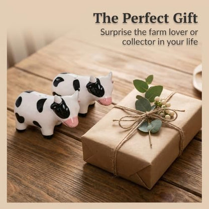 The Bridge Collection Country Cow Salt and Pepper Shakers | Hand-Painted Rustic Dairy Cows Farmhouse S&P Set for Functional Country Kitchen Decor