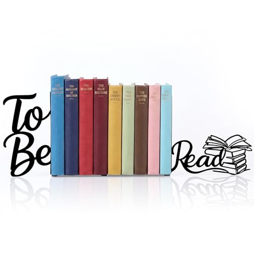 Sintuff 2 Pcs Metal Bookends to Be Read Book Ends for Shelves Decorative Bookshelf Hollow Letter Bookends Home Library Office School Desk Bookshelf Decor for Back to School Book Lovers Gift - style: To Be Read