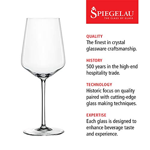 Spiegelau Style Crystal White Wine Glasses Gift Set, Elegant Stemmed Wine Glasses, Stylish Glassware for Dinner Party, Home Bar, Wedding Gifts, Birthday Gifts, Hosting Essentials, 15.5 oz, Set of 4 - style: White Wine Glasses