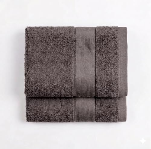 820GSM Luxury Fingertip Towels, Set of 2 (12x20 Inches), 100% Turkish Cotton – Premium Small Hand Towels for Bathroom, Spa & Hotel, Ultra Absorbent & Thick, Anthracite Gray - color: Anthracite Gray, size: Fingertip