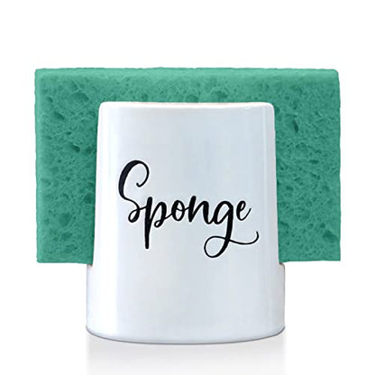 Home Acre Designs Sponge Holder for Kitchen Sink - Rustic Farmhouse Home & Kitchen Decor - White Ceramic - style: Farmhouse