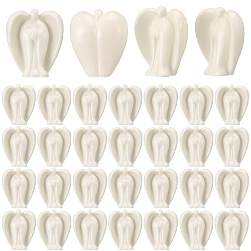 Threehoney 36 Pcs Mini Angel Figurines Miniature Resin Figure Small Angel Figurines for Indoor Outdoor Home Micro Landscape Garden Potted Table Cake Easter Christmas Decor
