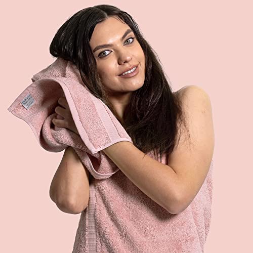 Chakir Turkish Linens 6 Piece Hand Towels, 100% Cotton Luxury Turkish Towels for Bathroom, Soft Absorbent Hand Towel Set, 16 x 30 Inches, Pink - color: Pink