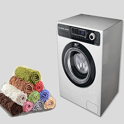 Chenille Bath Rug Non Slip Quick Dry Shag Solid Mat for Bathroom Tub, Machine Washable, Coffee, 16"×47" - color: Coffee, size: 1'4" x 3'11" (Rectangular)