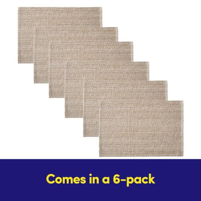 Sweet Home Collection 100% Cotton Placemats for Dining Room Rectangle Two Tone Woven Fabric 13" x 19" Soft Durable Table Mat Set, Set of 6, Eggshell - color: Eggshell, size: Rectangle 13" x 19"