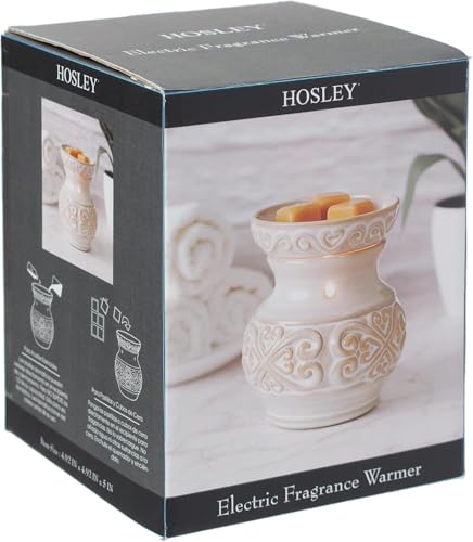 Hosley 2-Pack 5" High Cream Ceramic Electric Warmer. Ideal Gift for Wedding Spa Aromatherapy. Use with Wax Melts Cubes and Fragrance Oils. - color: Cream*2