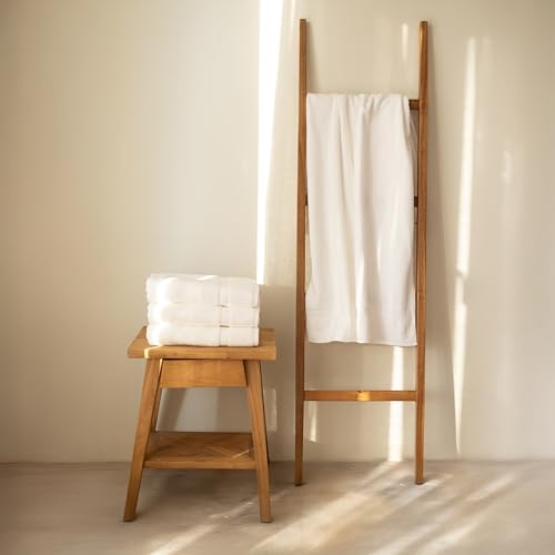 SALBAKOS 4-Piece 100% Turkish Cotton Bath Towels, 27x54 inch, White | Standard Size, 630 Gsm Thick Super Soft Highly Absorbent Quick-Dry Bathroom Towel, Premium Hotel & Spa Quality Made in Turkey - color: White, size: 4 Bath Towels