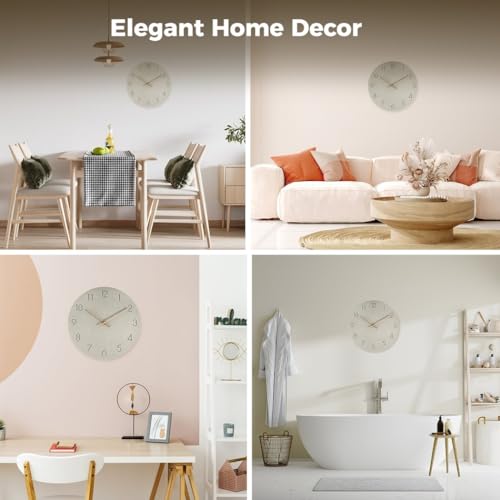 Modern Wooden Wall Clock, Silent Quartz Movement, Battery-Powered Mdf Wall Clock, Nordic Minimalist Design For Living Room, Bedroom, Office, Classroom