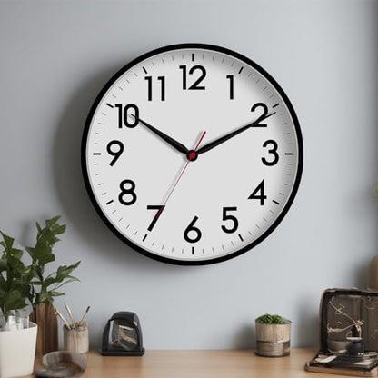 AKCISOT 16 Inch Wall Clock, Silent Battery Operated Analog Clock, Black | Large Size | Living Room | Kitchen | Classroom | Office | Easy to Read Numbers - color: A_black, size: 16 Inch