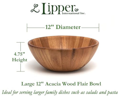 Lipper International Acacia Round Flair Bowl - size: Large